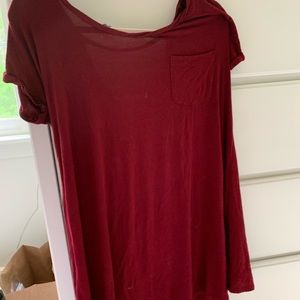 Maroon T shirt dress